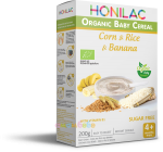 Honilac инстантна безмлечна био каша царевица  ориз и банан 6+м 200гр.